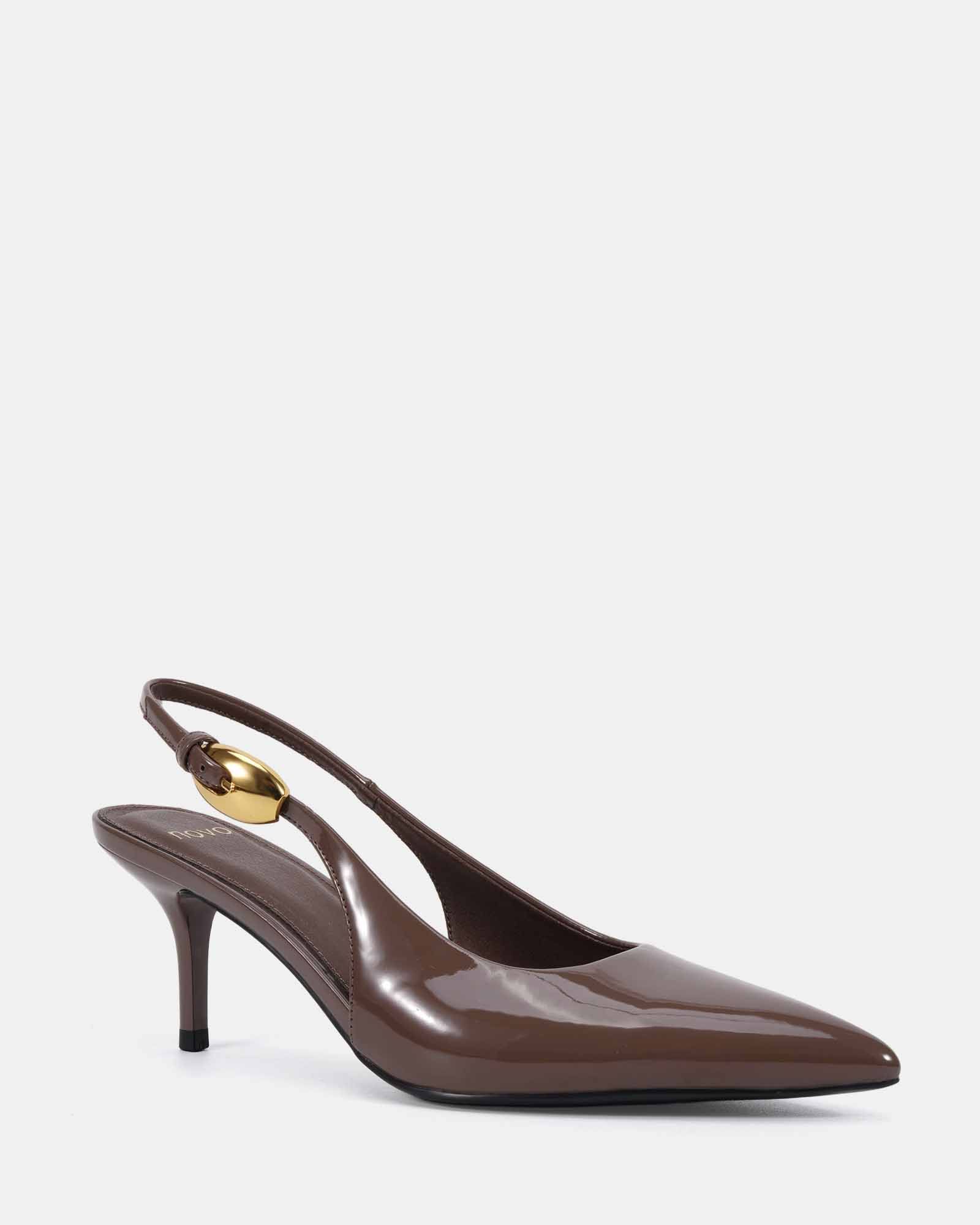 ICONIC ICE COFFEE PATENT Pumps | Buy Women's HEELS Online | Novo Shoes