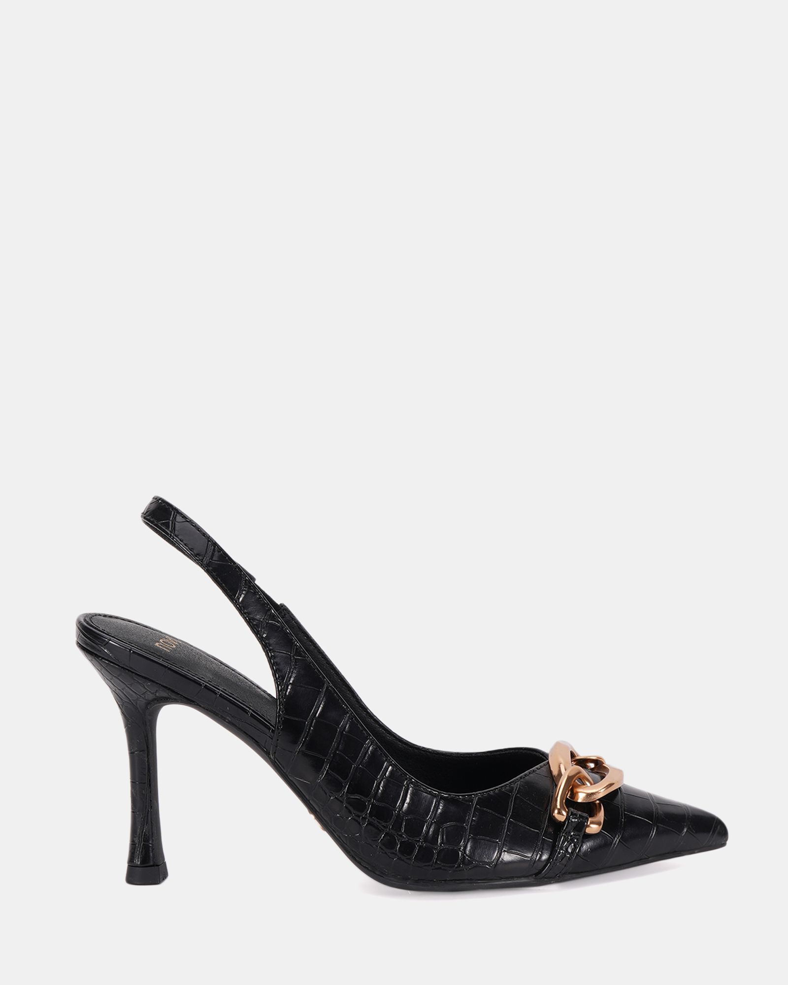 IDALIA Black Croc Pumps Buy Women s HEELS Online Novo Shoes